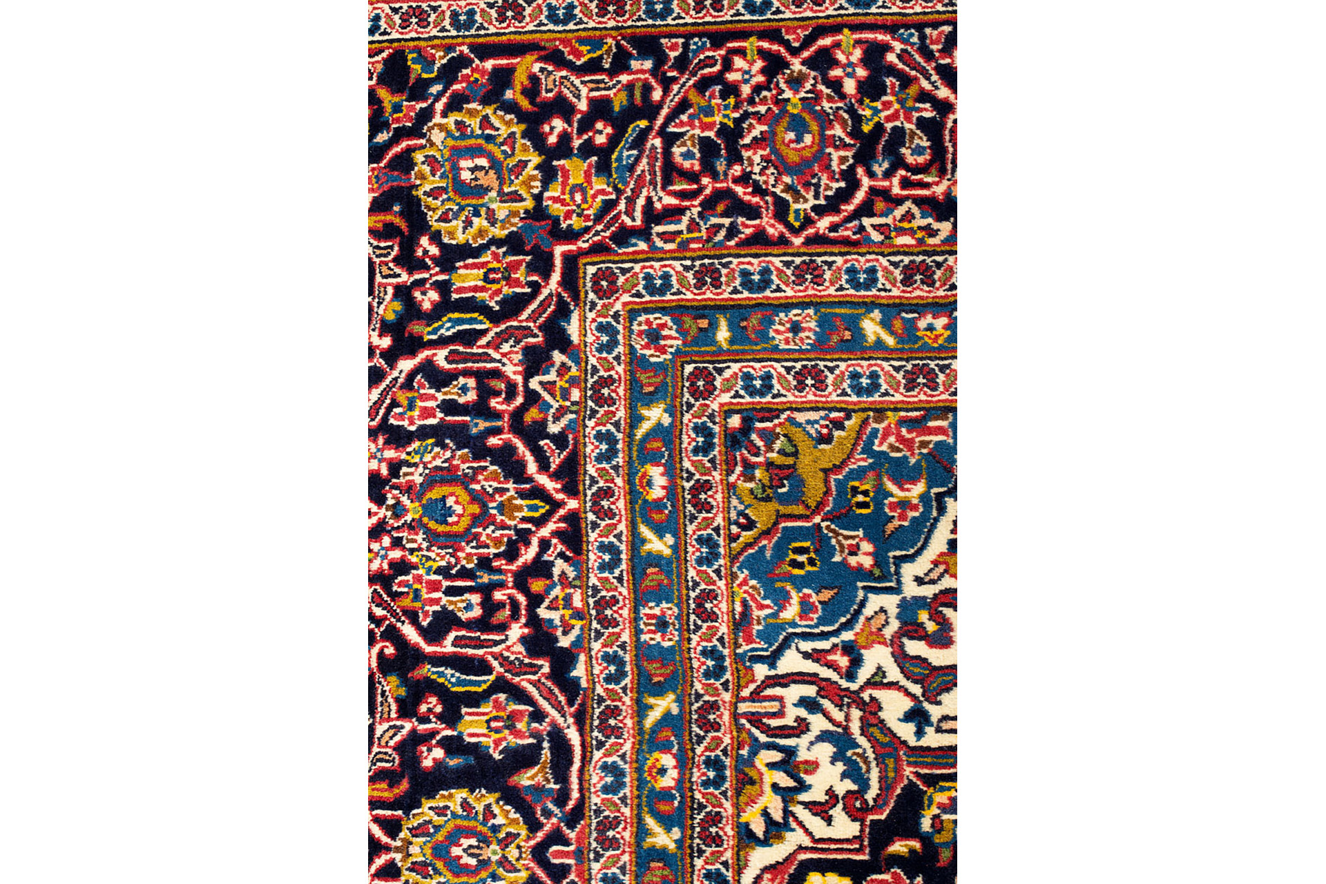 Large Persian Hand Knotted Kashan Rug